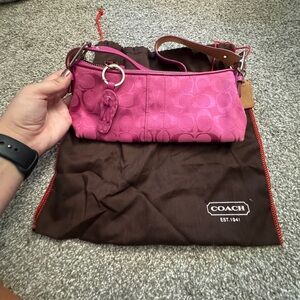Vintage COACH Dark Pink Signature Shoulder Bag